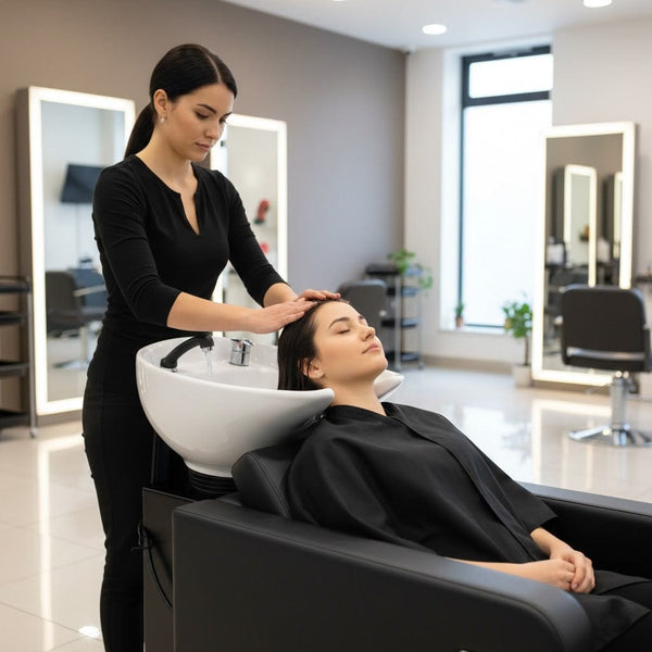 Globalstar XT-229 Black Shampoo Chair with White Basin – Professional Salon Backwash Unit