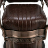 GlobalStar 6611 Professional Barber Chair - Hydraulic Salon Styling Chair with Brown Leather Upholstery & Bronze Base - Heavy Duty Reclining Chair