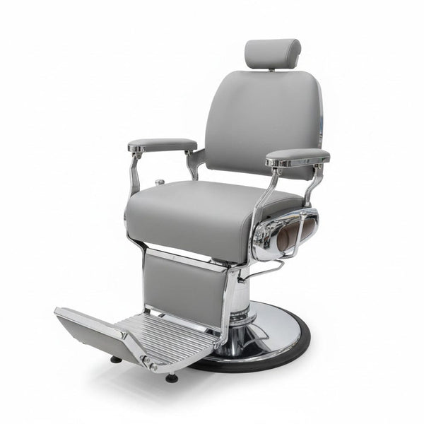 Globalstar BC-9997 Grey Barber Chair – Soft Leather 360° Rotating Professional Salon Chair