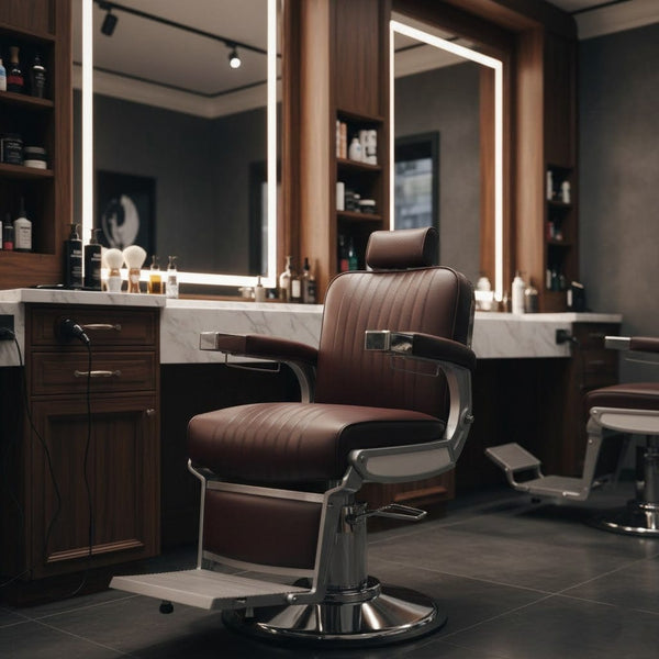 Globalstar DY-11 Red and Brown Barber Chair – Soft Leather 360° Rotating Professional Salon Chair