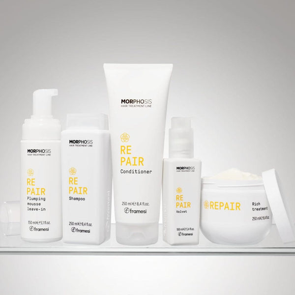 Framesi Morphosis Repair Shampoo 250ml – Fortifying, Moisturizing Cleanser with Camellia Oil for Damaged Hair