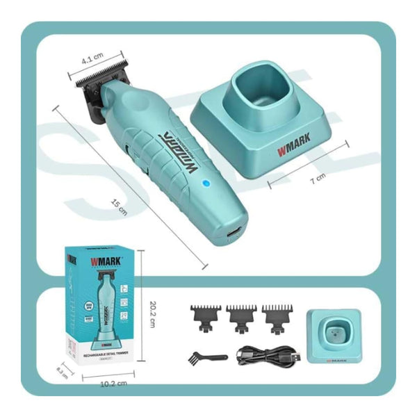 WMARK Professional Detail Trimmer - 7000RPM T-Blade USB-C Charging Stand | Beard & Hair Precision Clipper