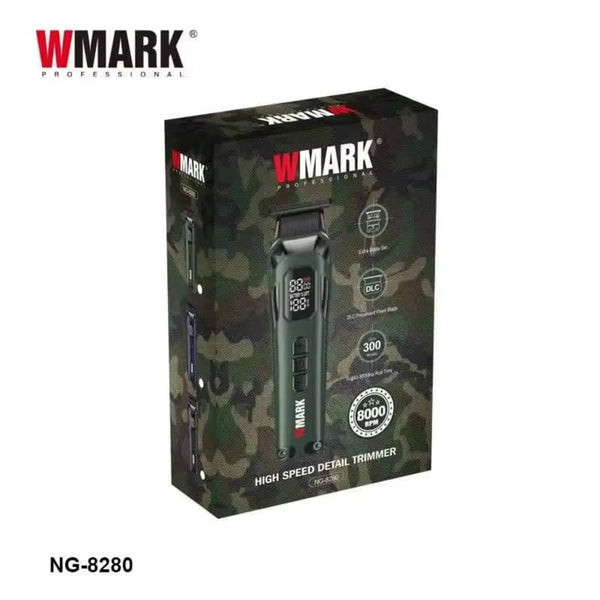 WMARK NG-8280 Professional T-Blade Trimmer 5-Speed 8000 RPM Cordless Hair Clipper DLC Blade 300min Runtime Green