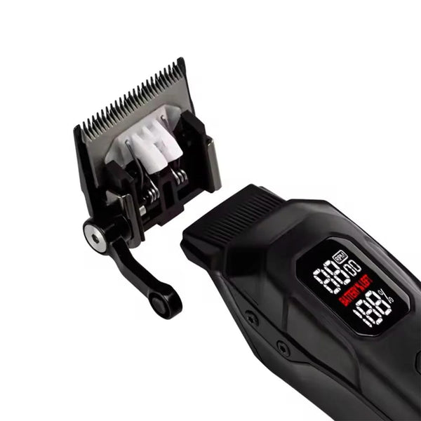 Hair trimmer with digital display on a white background