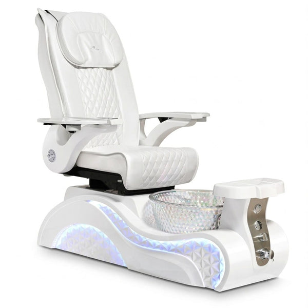 Globalstar White Quilted Spa Chair with Footbath HG-170 – Luxury Salon Pedicure Chair