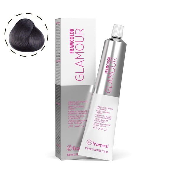 Framesi FramColor Glamour The Silver Violet Series 100ml – Permanent Silver Violet Hair Color with 100% Grey Coverage