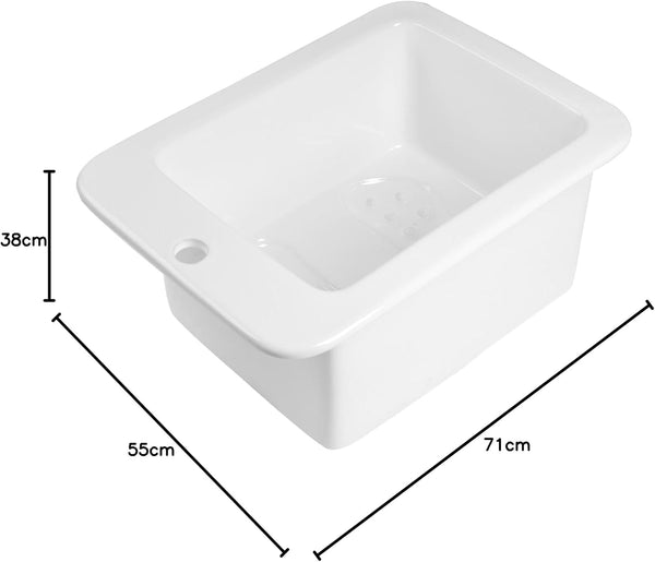 Globalstar Ceramic Pedicure Basin– Professional Foot Spa Bowl for Salon or Home Use