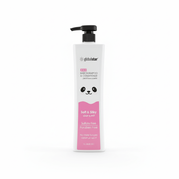 Globalstar 2 in 1 Baby Shampoo & Conditioner Soft & Silky – Paraben & Sulfate Free, 1L