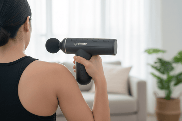 Globalstar GS-G004 Massage Gun 3200 RPM, 5 Speed Levels - 4 Massage Heads | 1800mAh Rechargeable Battery