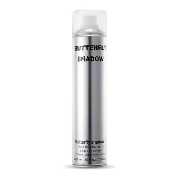Butterfly Shadow hair spray can on a white background
