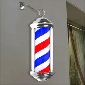 Globalstar Wall Mount Weatherproof Barber Pole - Rotating Salon Decor for a Classic Barber Shop Look