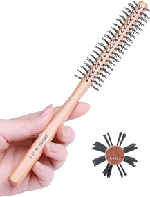 Globalstar 1 Inch Mini Round Brush - Perfect for Short Hair, Bangs, and Beard Styling