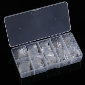 Globalstar 500pcs Clear Acrylic Style False Nail Tips with Box - Professional Salon Manicures