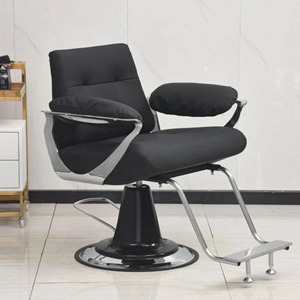Global Star Salon Chair - Hydraulic Barber Chair for Business or Home, Luxury Black Hair Salon Chair with Lifting and Rotating Features