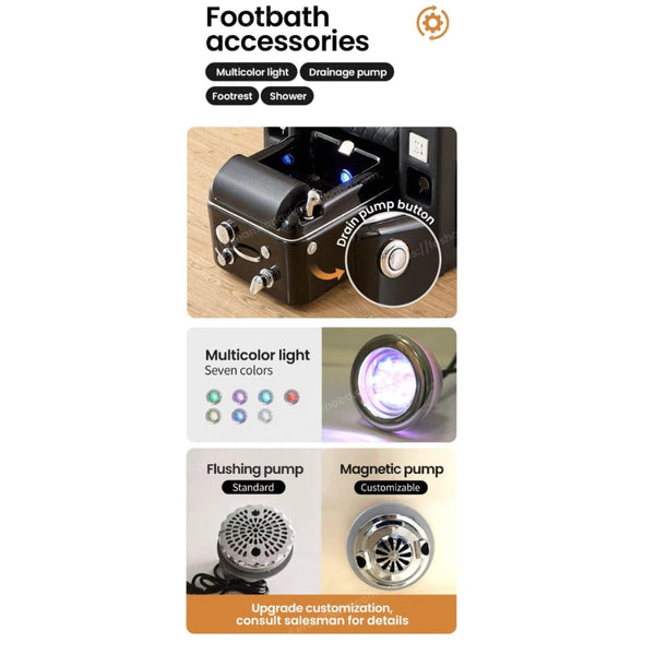 Globalstar M01 Pedicure Chair – Electric Massage Reclining Foot Spa for Nail Salons with Whirlpool Tub