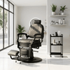 GlobalStar BX2961B-2 Matte Black Barber Chair – Honeycomb Quilted Heavy Duty Hydraulic Salon Chair
