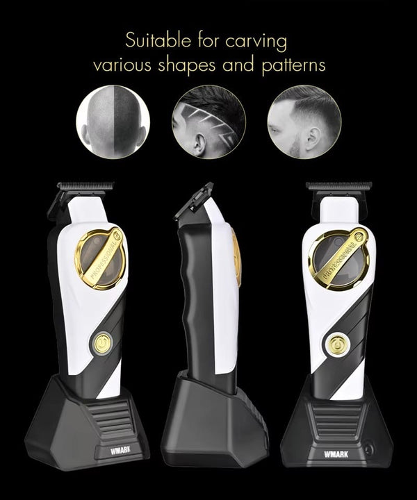 WMARK NG-9213 Professional Detail Trimmer 9000 RPM Cordless T-Blade Hair Clipper 0.1mm Gap White