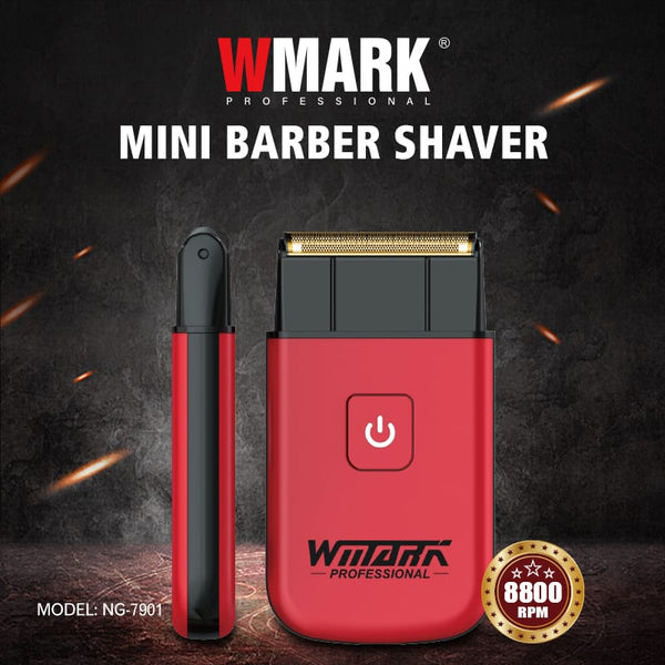 WMARK NG-7901 Mini Barber Shaver 8800RPM High Speed Golden Titanium Foil USB-C Rechargeable