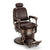GlobalStar 6611 Professional Barber Chair - Hydraulic Salon Styling Chair with Brown Leather Upholstery & Bronze Base - Heavy Duty Reclining Chair