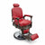 Globalstar DY-6611 Red Barber Chair – Soft Leather 360° Rotating with Silver Base
