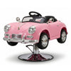Globalstar DY-F Pink Kids Barber Chair – Vintage Car Hydraulic Children's Salon Chair Chrome Base