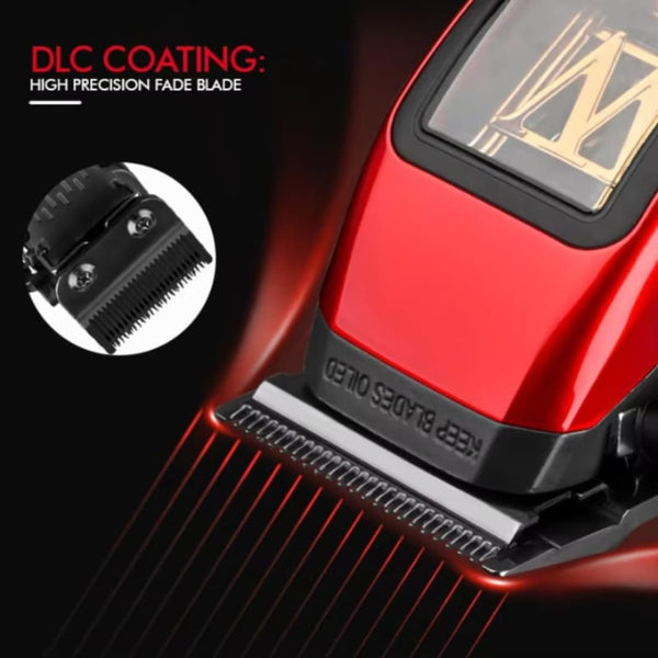 WMARK NG-X1 Professional Hair Clipper 10000 RPM Maglev Motor DLC Blade - Zero Gap Fade Clipper with 6 Combs