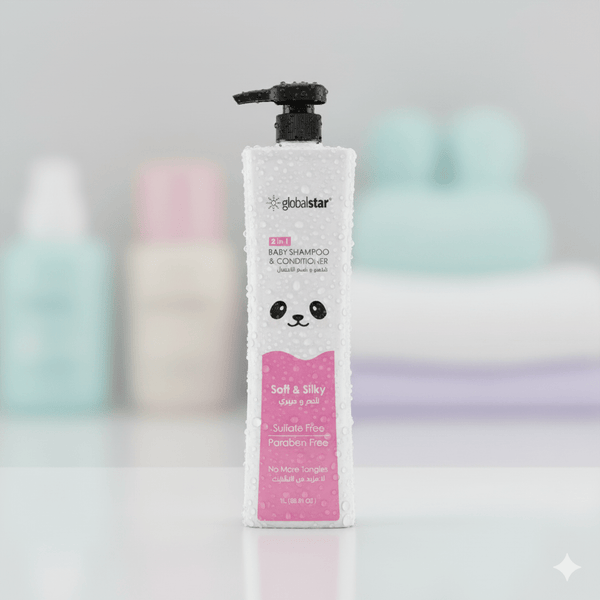 Globalstar 2 in 1 Baby Shampoo & Conditioner Soft & Silky – Paraben & Sulfate Free, 1L