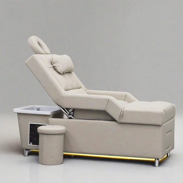 Globalstar Modern Fully Reclining Aromatherapy Spa Bed – 3-Motor PU Leather Massage & Shampoo Table