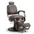 GlobalStar 66-12 Professional Barber Chair - Modern Hydraulic Salon Styling Chair with Gray Leather & Bronze Frame - Heavy Duty Reclining Chair