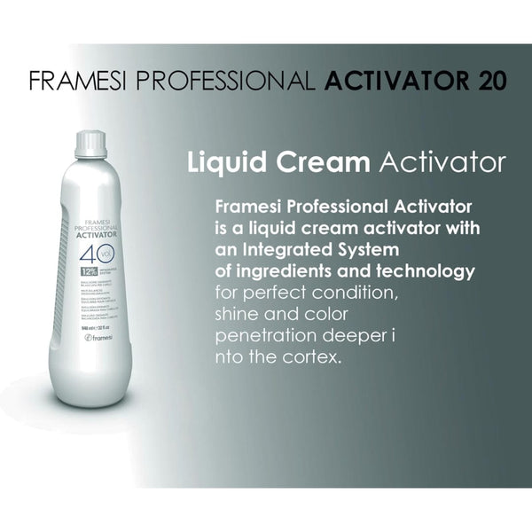 Framesi Professional Activator 946ml – Advanced Oxidizing Cream Developer for Vibrant, Long-Lasting Hair Color (10/20/30/40 Vol)
