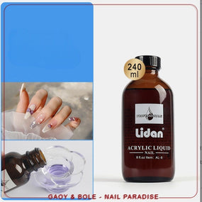 Lidan Acrylic Liquid Nail (240ml) - The Professional's Choice for Enduring Perfection