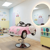 Globalstar DY-F Pink Kids Barber Chair – Vintage Car Hydraulic Children's Salon Chair Chrome Base