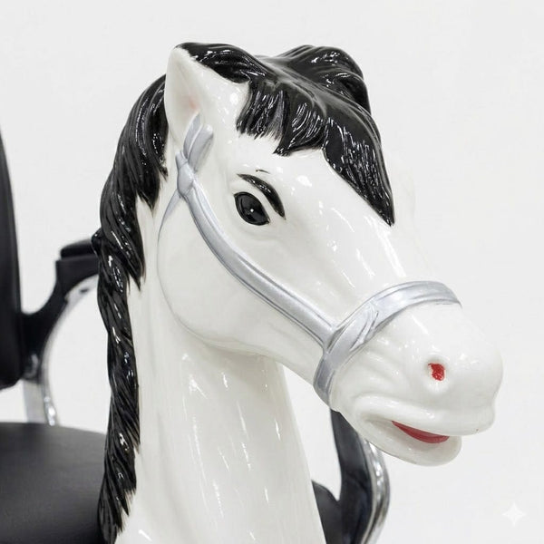 Globalstar Kids Horse Styling Chair 1023 – Children's Black Salon Barber Chair Chrome Base