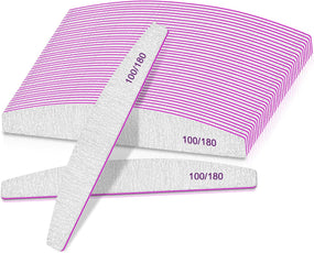 Globalstar Professional 25pcs Nail Files 100/180 Grit - Perfect for Acrylic & Natural Nails