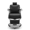 Globalstar DY-11 Black Barber Chair with Silver Base – Brown Premium Leather, 360° Swivel & Reclining Salon Chair