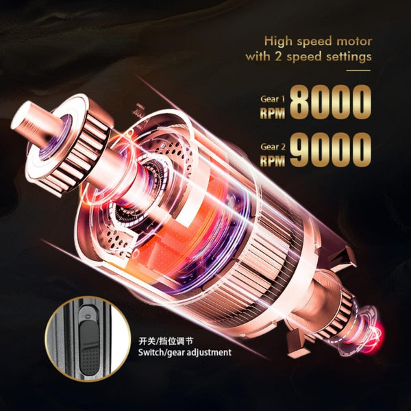 WMARK Professional Hair Clipper Set 9000RPM Turbo Motor 240 Min Runtime - Metal Body | LED Display | 6 Combs
