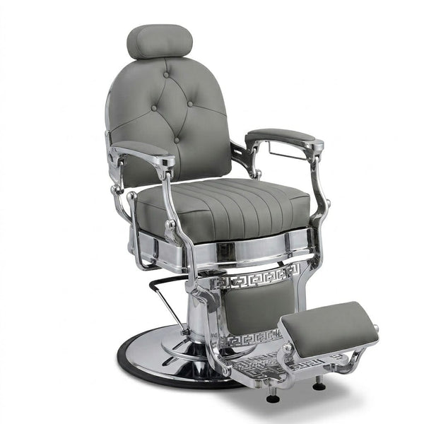 Globalstar Grey Premium Barber Chair JY6631 (JJ020) – 360° Rotating Reclining Luxury Salon Chair