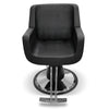 Globalstar 2028B Black Leather Salon Chair – Armrests & Stainless Steel Footrest