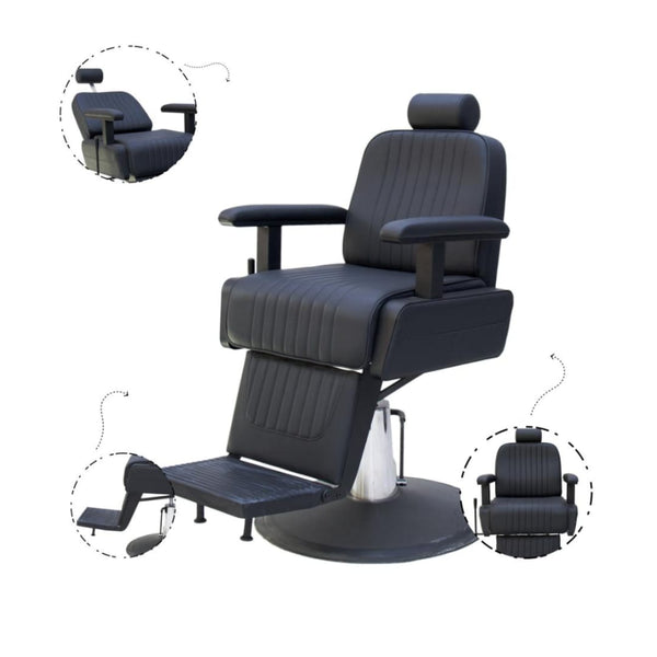 Globalstar BX-2959-2 Professional Barber Chair Royal Black Hydraulic Reclining Salon Chair