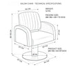 Globalstar Green Stainless Steel Base Styling Chair - Ergonomic Salon Chair with 360° Swivel