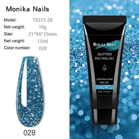 Monika Nails: Glitter Poly Gel (39) + Quick Build (30ml)