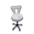 Globalstar 3015-KB White Leather Salon Stool – Adjustable Hydraulic Rolling Chair with Chrome Base