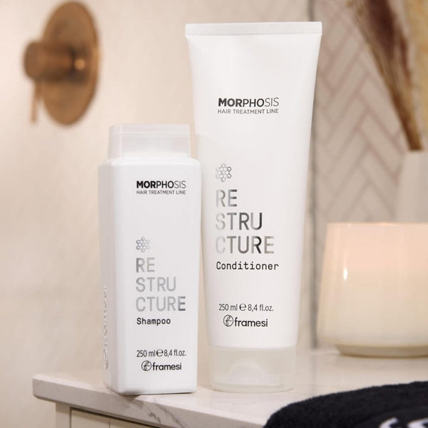 Framesi Morphosis Restructure Conditioner 250ML – Repair & Revitalize Damaged Hair with Hyaluronic Acid & Vegan Collagen