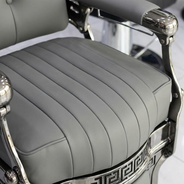 Globalstar Grey Premium Barber Chair JY6631 (JJ020) – 360° Rotating Reclining Luxury Salon Chair