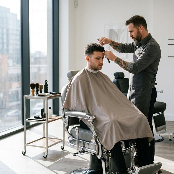 Globalstar Grey Premium Barber Chair JY6631 (JJ020) – 360° Rotating Reclining Luxury Salon Chair