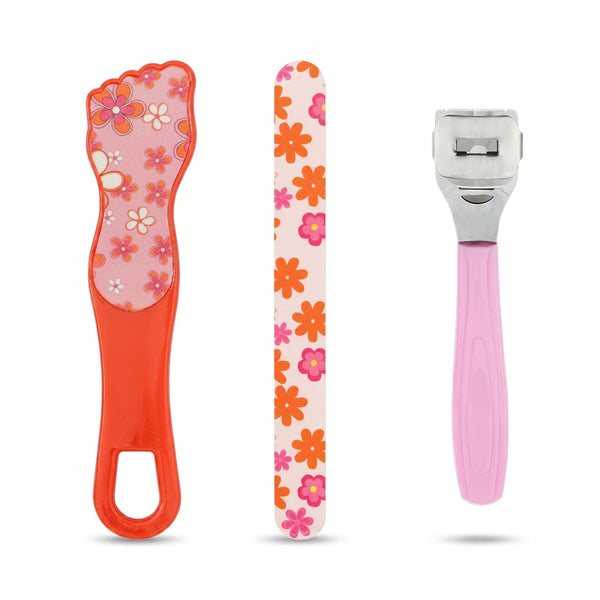 Globalstar Pedicure Kit 3 in 1 Foot Care Set with Foot File, Nail File and Razor