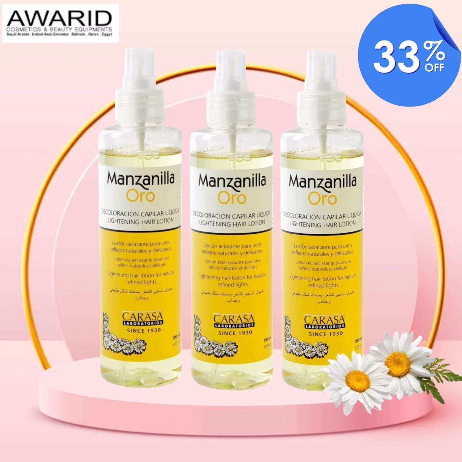 Manzanilla Oro Lightening Hair Lotion Spray 180ml, Buy 2 And Get 1 Free (3 x 180ml)