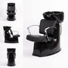 Globalstar 4014 professional shampoo chair clean product shot on white background showing full unit with black ceramic basin and chrome tap