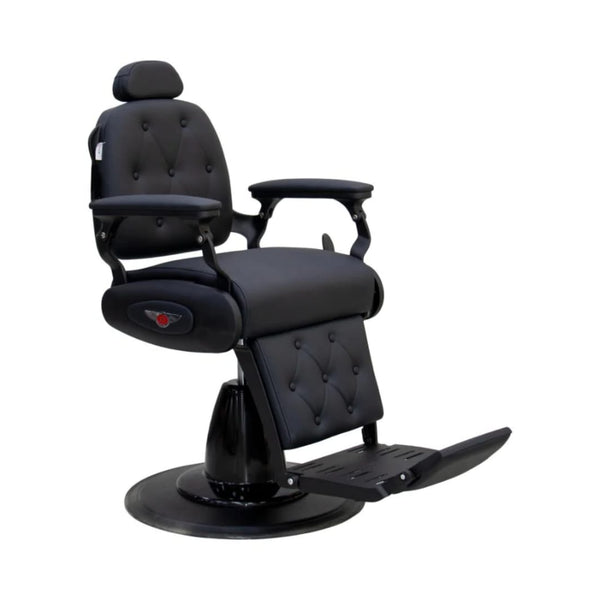 Globalstar AW-9138B Classic Barber Chair – Full Black Premium Hydraulic Salon Chair