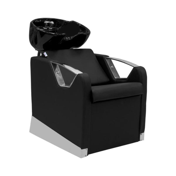 Globalstar AW-3020 Black Hair Wash Unit – Ergonomic Salon Shampoo Chair with Spacious Basin